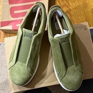 Fitflop Men's Olive Green Slip-On Sneakers